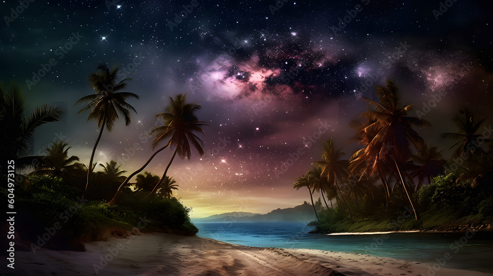 夜の熱帯島バケーションの魅力を体験する No.009 | Enchanted Nights: A Tropical Island Vacation in Art Generative AI