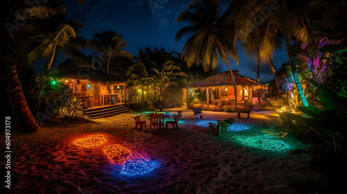 夜の熱帯島バケーションの魅力を体験する No.004 | Enchanted Nights: A Tropical Island Vacation in Art Generative AI