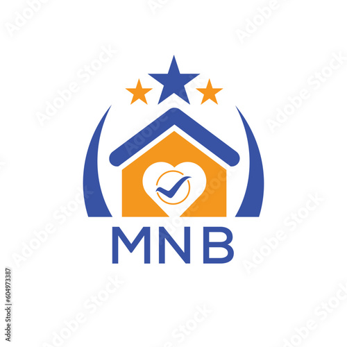 MNB House logo Letter logo and star icon. Blue vector image on white background. KJG house Monogram home logo picture design and best business icon. 
 photo