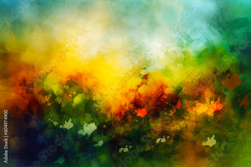 Abstract colorful summer illustration. Created with Generative AI.