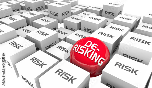 De-Risking Prevent Financial Money Loss Mitigate Avoid Risk 3d Illustration photo