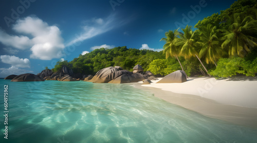 昼間の熱帯島の魅力的な美の芸術 No.043 | Captivating Serenity: The Artistry of a Tropical Island Day Generative AI