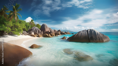 昼間の熱帯島の魅力的な美の芸術 No.021   Captivating Serenity: The Artistry of a Tropical Island Day Generative AI © Lumin5e616f1