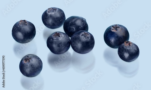 Set of fresh ripe blueberries on background