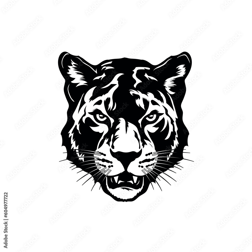 Vector illustration of a puma head on an isolated background