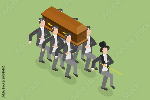 3D Isometric Flat Vector Conceptual Illustration of African Coffin Dance, Funeral Ceremony