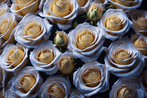 White and yellow roses background