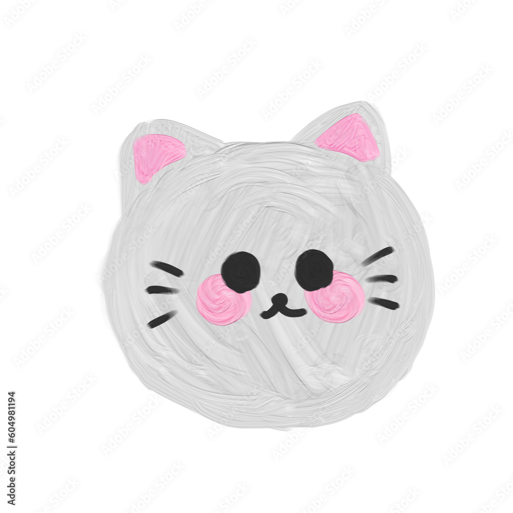 Fototapeta premium cute cat oil painting 
