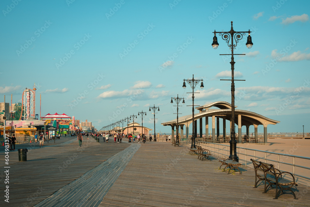 The Boardwalk in Coney Island, Brooklyn, New York