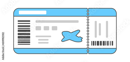 Airplane boarding pass. Travel illustration and tourism item.