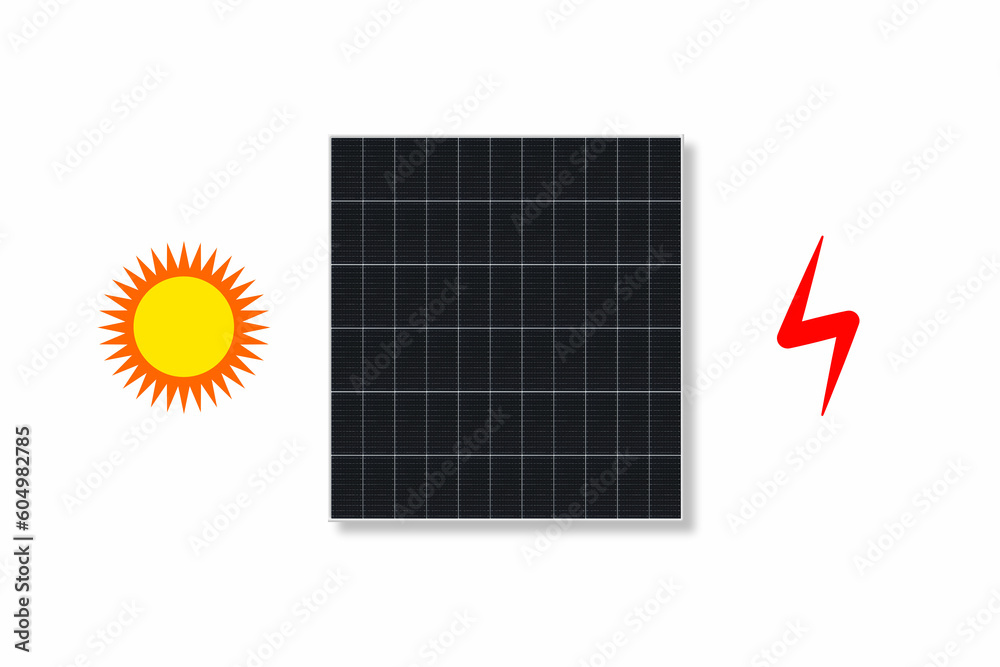 Fototapeta premium Solar panels photovoltaic power station. Alternative source of electricity. Green and clean energy power