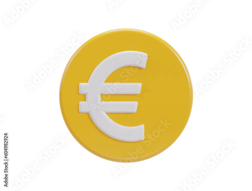 euro icon 3d rendering vector illustration