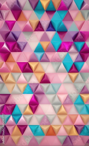 Pastel colored triangular geometric shapes background.