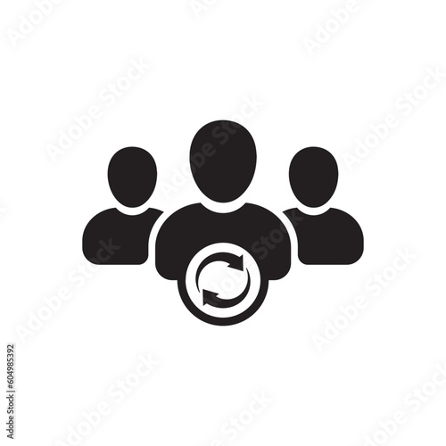 User group icon. Management Business Team Leader Sign. Social Media, Teamwork concept. Refresh symbol. Repeat icon. Customer rotation, business symbol