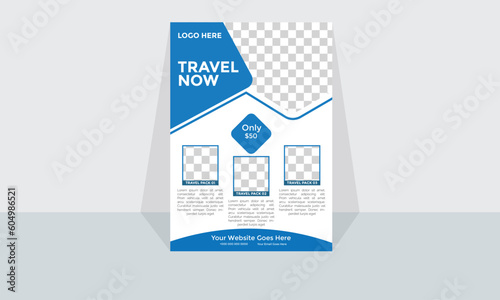Travel Flyer Modern Corporate and Creative Business Card Design Template Double-sided -Horizontal Name Card Simple and Clean Visiting  Card Vector illustration Colorful Business Card