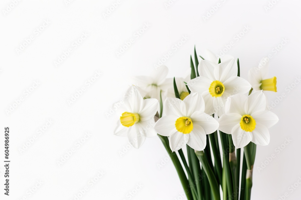 white narcissus isolated on white white narcissus isolated on white