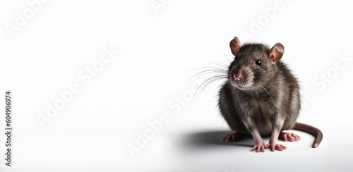 Rat rodent animal isolated on white background, Generative AI