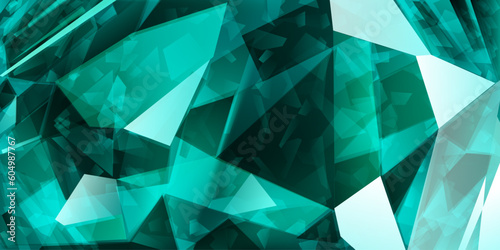 Abstract crystal background in light blue colors with refracting of light and highlights on the facets