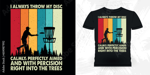 Funny Disc Golfing Retro Vintage Disc Golf Player T-shirt Design