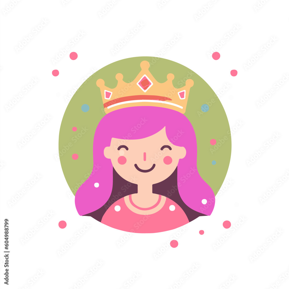 princess logo illustration for your design. Girl logo set
