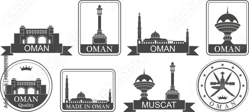 Oman set. Isolated Oman on white background