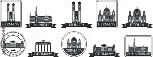 Germany set. Isolated Germany on white background