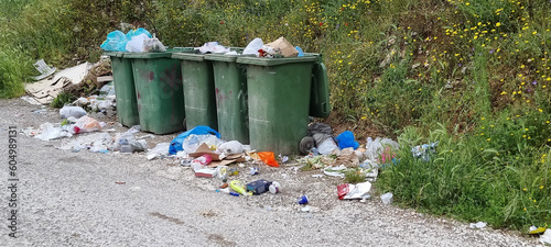 dumpster litters garbage rubbish bins plastic trash