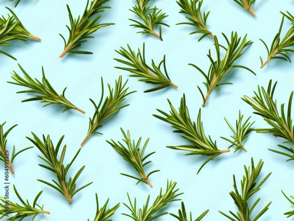 Obraz premium Rosemary background as seamless tile (generative AI)