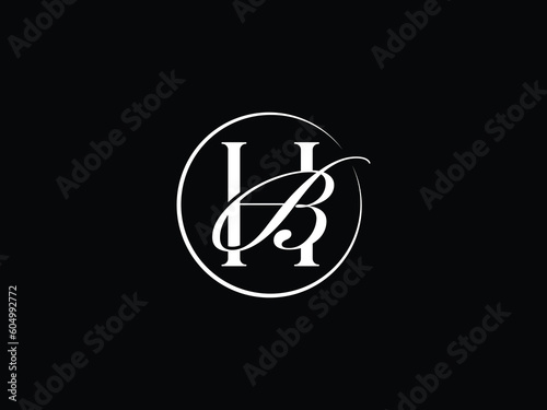 Creative BH, BH, initial monogram elegant vector logo template	