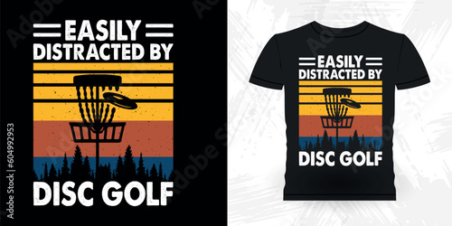 Funny Disc Golfing Retro Vintage Disc Golf Player T-shirt Design