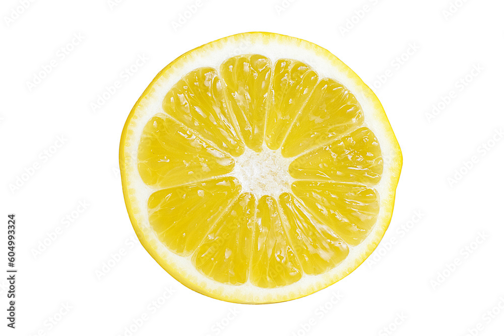 Lemon slice on isolated white background.
