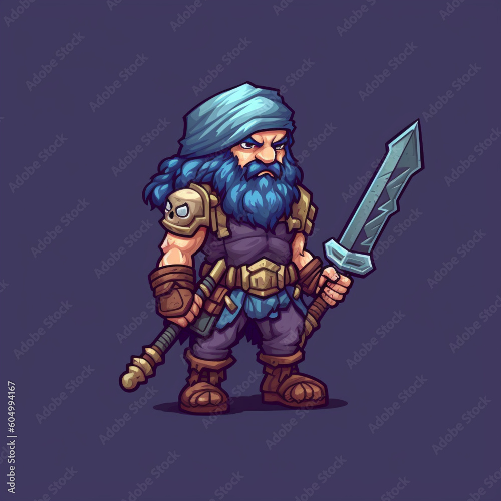 2D Pixel Art Gaming Character: RPG Fantasy