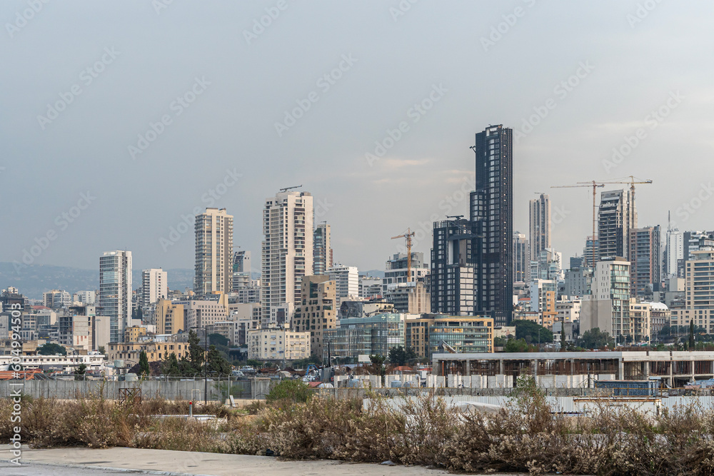 Skyline Tower and modern residential buildings in Beirut, Lebanon
