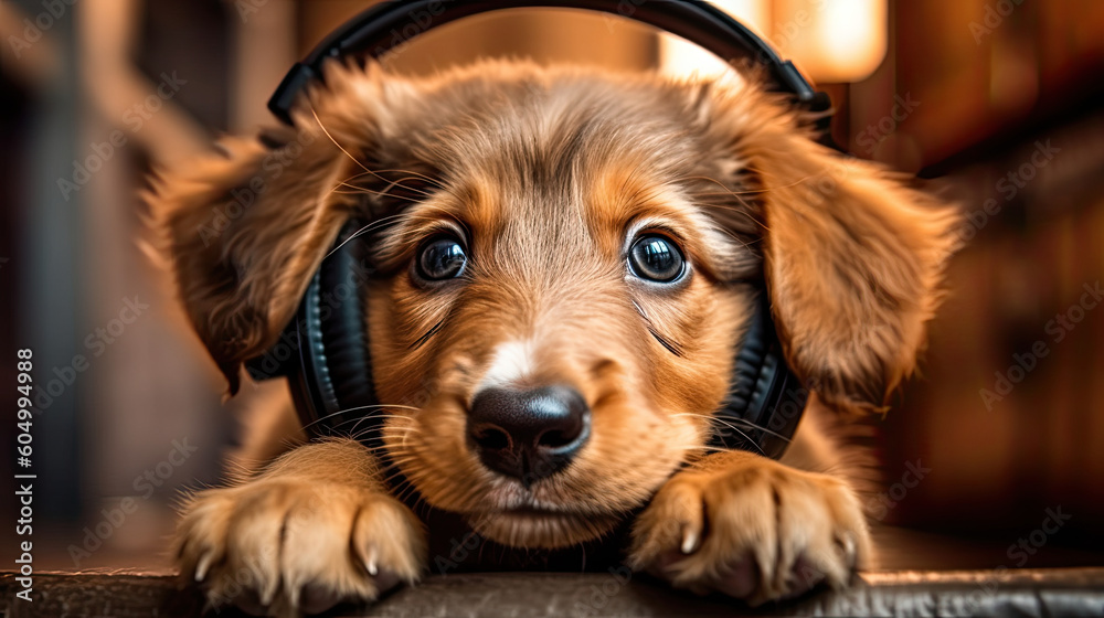 Authentic and unique photo of a mixed breed puppy with her paws by her