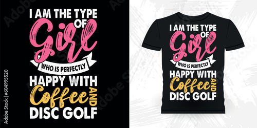 Coffee Lover Funny Disc Golfing Retro Vintage Disc Golf Player T-shirt Design