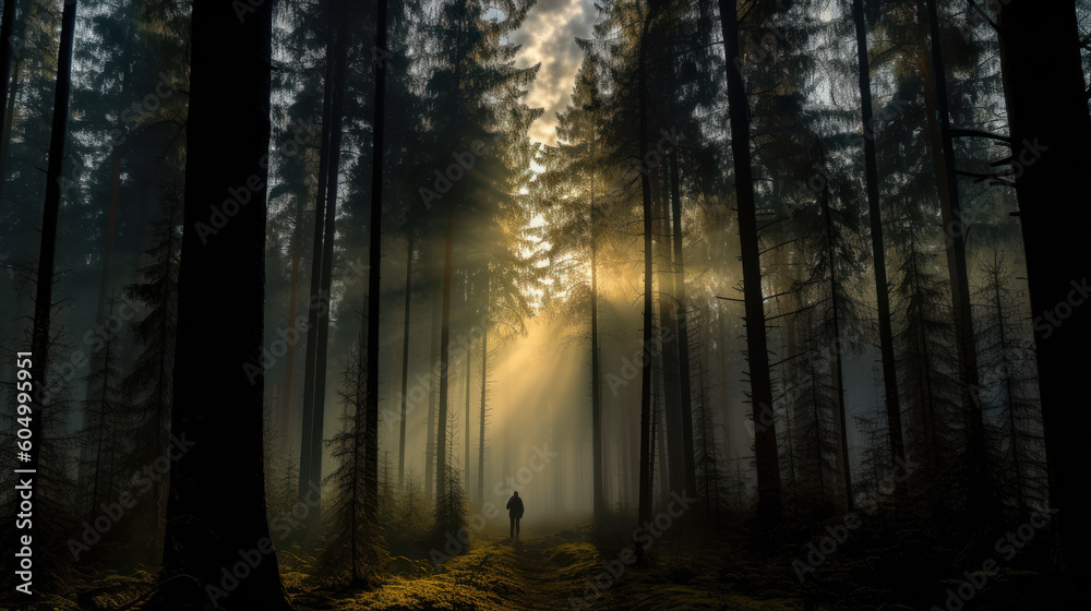 Whispering Shadows: The Forest Silhouette. Generative AI Whispering Shadows: The Forest Silhouette. Generative AI