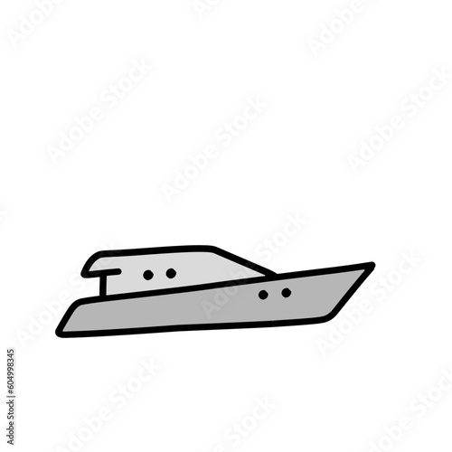Motorboat and sailboat side view set vector icons. Ships, pleasure boats, speed boats, boats, yachts, luxury yachts © Yusuf