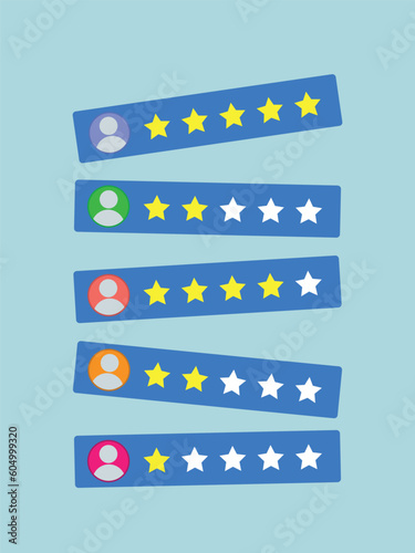 Online customer quality rating, feedback, review concept. minimal design. 3d rendering