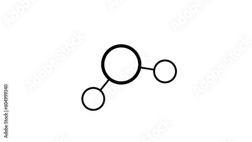 hydrogen sulfide molecule, structural chemical formula, ball-and-stick model, isolated image chalcogen-hydride gas