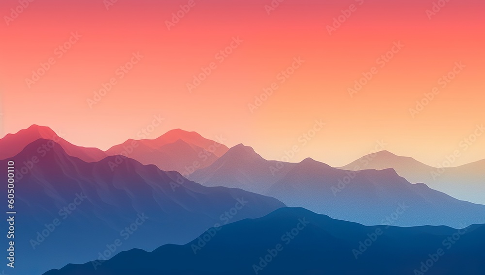 sunrise in mountains - Generative AI art