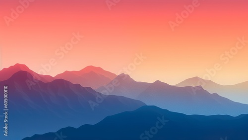 sunrise in mountains - Generative AI art © Abe