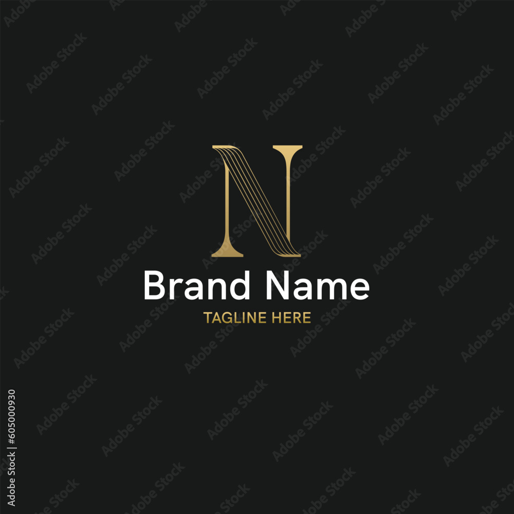 Elegant and Creative initial based logo with letter N Elegant and Creative initial based logo with letter N
