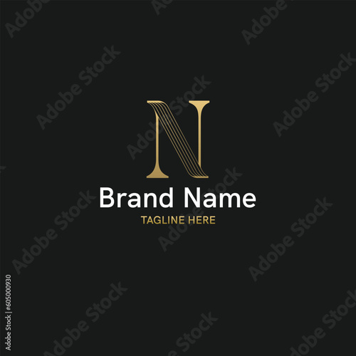 Elegant and Creative initial based logo with letter N