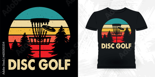Funny Disc Golfing Retro Vintage Disc Golf Player T-shirt Design