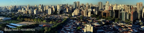Panoramic view of the city of Sao Paulo  Brazil. The neighborhood of Brooklin and City Mon    es.