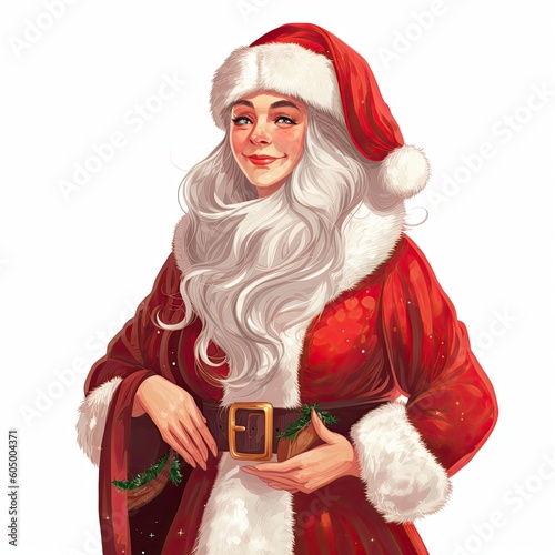 ms santa. portrait of a woman in a red hat