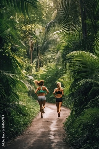 women running in the park