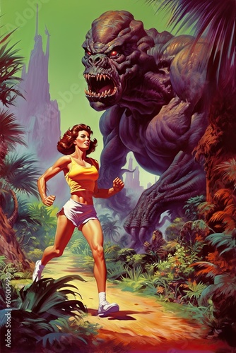 Running woman illustration