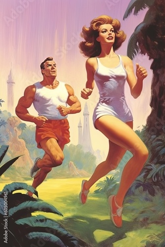 Running woman illustration © Vlad