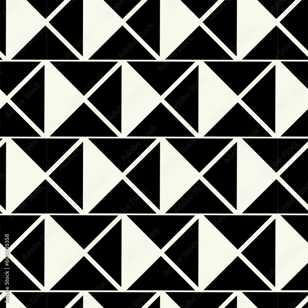 Vector monochrome geometric pattern in simple graphic design. Fashion trendy geometry.